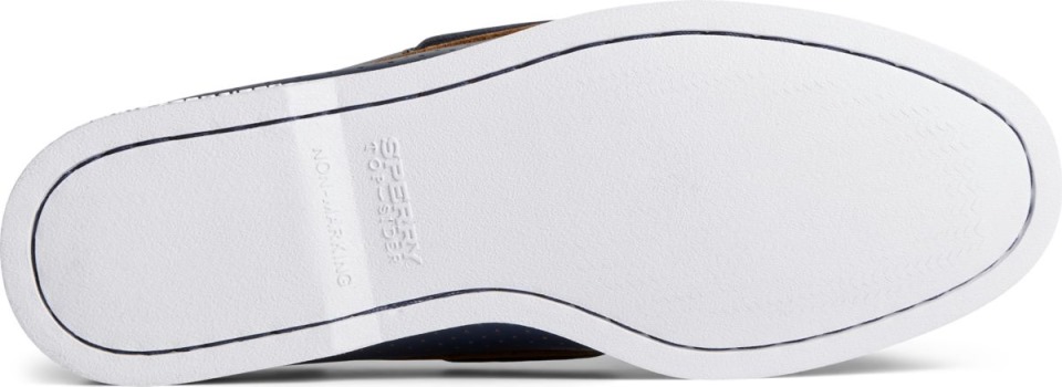 Auténtico Y Original Náutico Perforado Con 2 Ojales Sperry Azul Marino