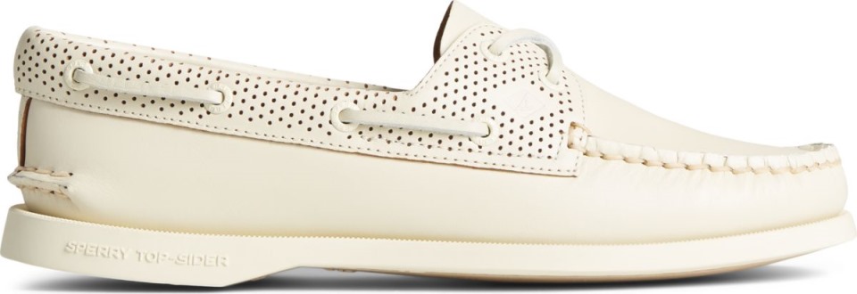 Auténtico Y Original Náutico Con 2 Argollas Perforadas Blanco Sperry