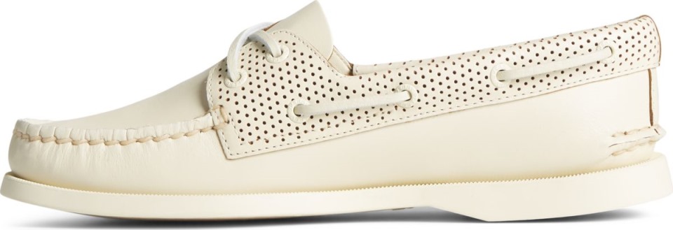 Auténtico Y Original Náutico Con 2 Argollas Perforadas Blanco Sperry