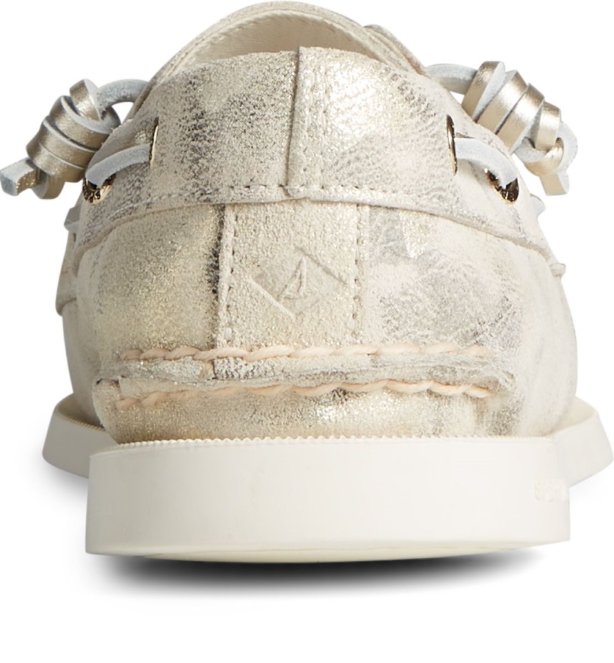 Náutico Auténtico Y Original Con 2 Ojales Vida Metallic Camo Marfil Multi Sperry