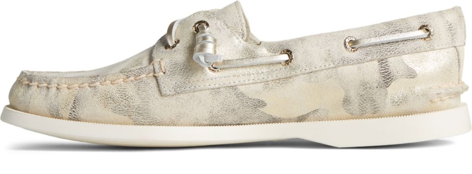 Náutico Auténtico Y Original Con 2 Ojales Vida Metallic Camo Marfil Multi Sperry