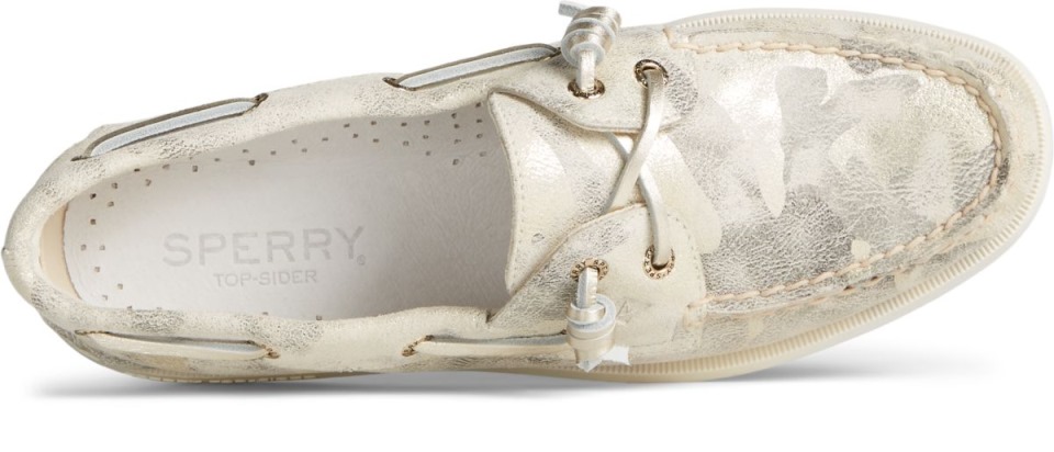 Náutico Auténtico Y Original Con 2 Ojales Vida Metallic Camo Marfil Multi Sperry