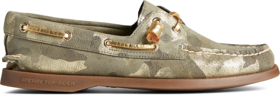 Auténtico Original 2-eye Vida Metallic Camo Náutico Oliva Muti Sperry