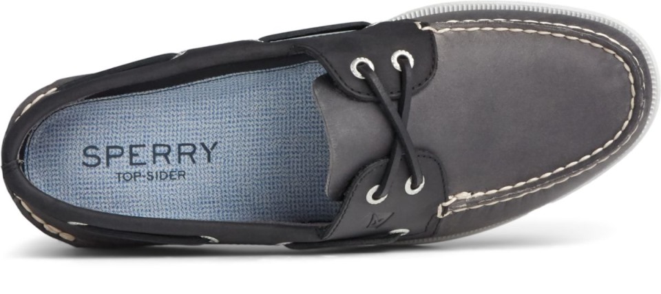 Náutico Original Auténtico 2 Ojales Wild Horse Gris Sperry Negro