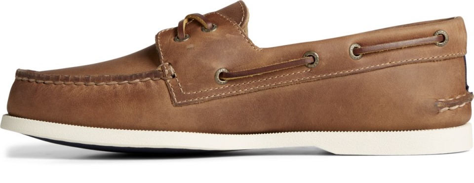 Auténtico Y Original Zapato Náutico Con Cordones Cruzados Marrón Sperry