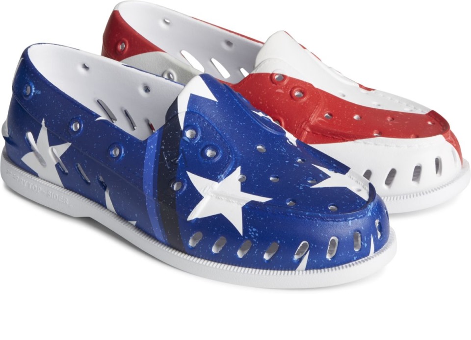 Zapatilla Náutica Americana Float Original Autentica Sperry Rojo Blanco Azul