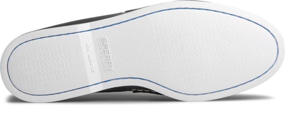 Auténtico Y Original Mocasín Penny De Felpa Azul Marino Sperry