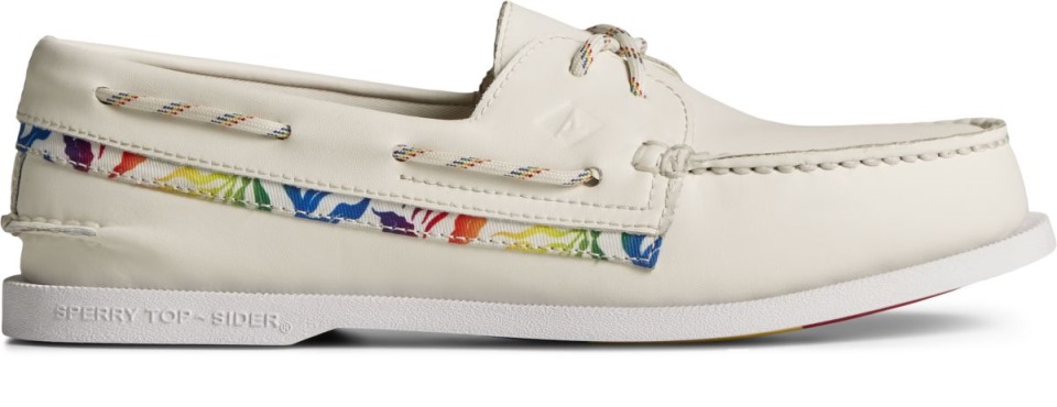 Náuticos Con 2 Ojales Pride Original Y Auténtico Blanco Sperry