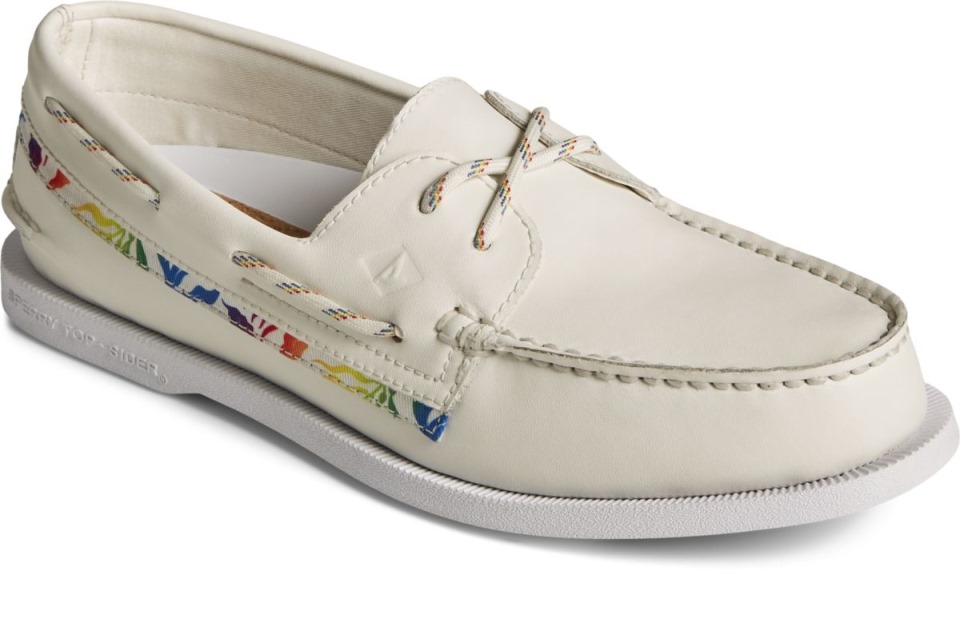 Náuticos Con 2 Ojales Pride Original Y Auténtico Blanco Sperry
