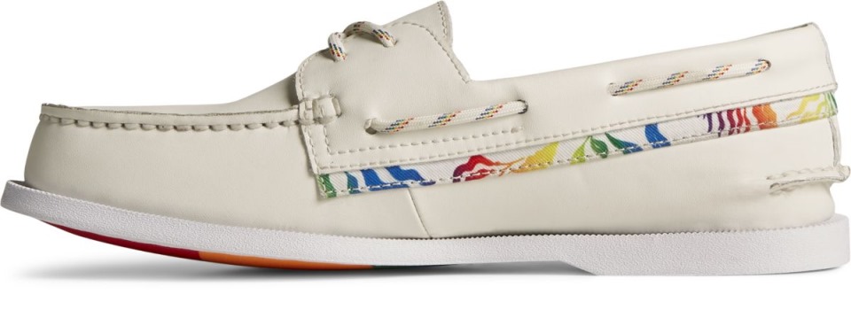 Náuticos Con 2 Ojales Pride Original Y Auténtico Blanco Sperry