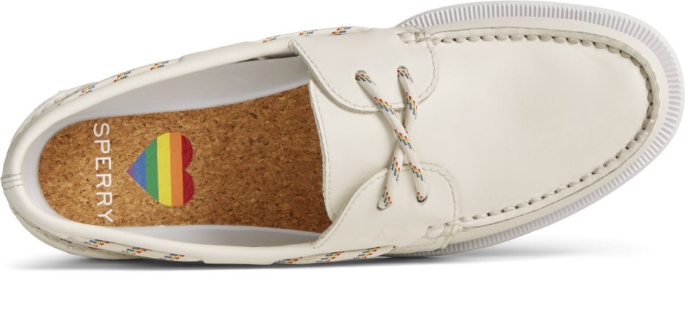 Náuticos Con 2 Ojales Pride Original Y Auténtico Blanco Sperry