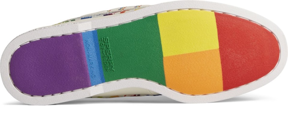 Náuticos Con 2 Ojales Pride Original Y Auténtico Blanco Sperry