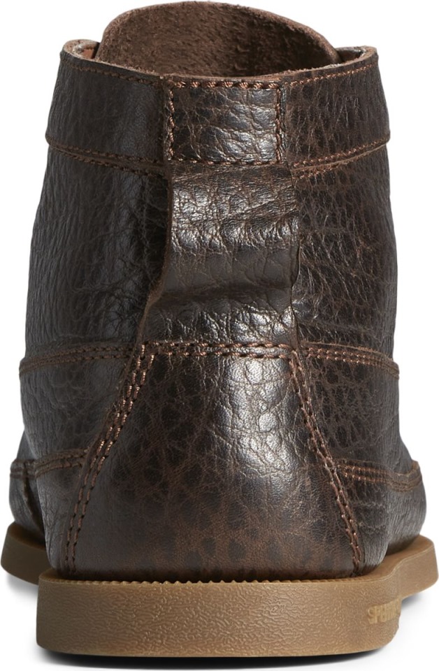 Chukka Náutica Original Auténtica De Piel Abatanada Marrón Oscuro Sperry