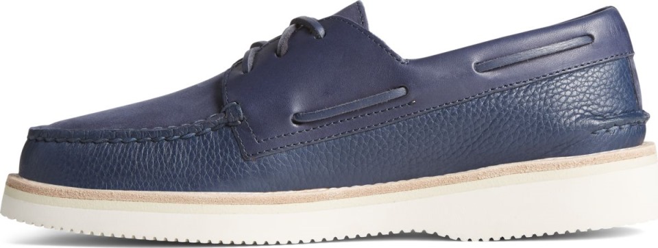 Auténtico Original Vibram Náutico De 3 Ojales Azul Marino Sperry