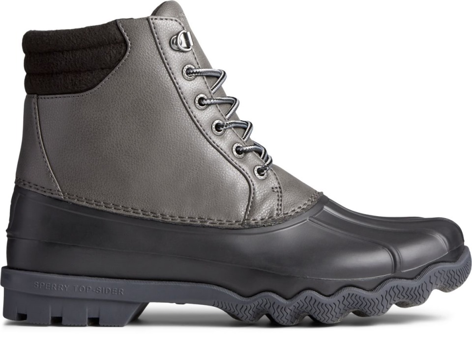 Avenue Bota De Pato En Relieve Gris Sperry Negro