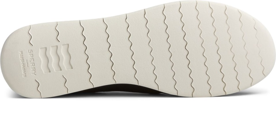 Sperry Negro Con Cordones Y 3 Ojales Con Cordones De Felpa Costera