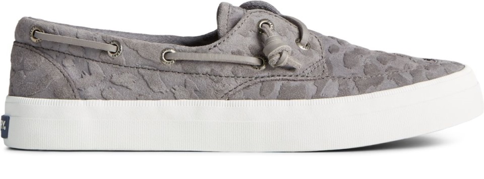 Zapatilla De Deporte Crest Boat Cheetah Suede Gris Sperry