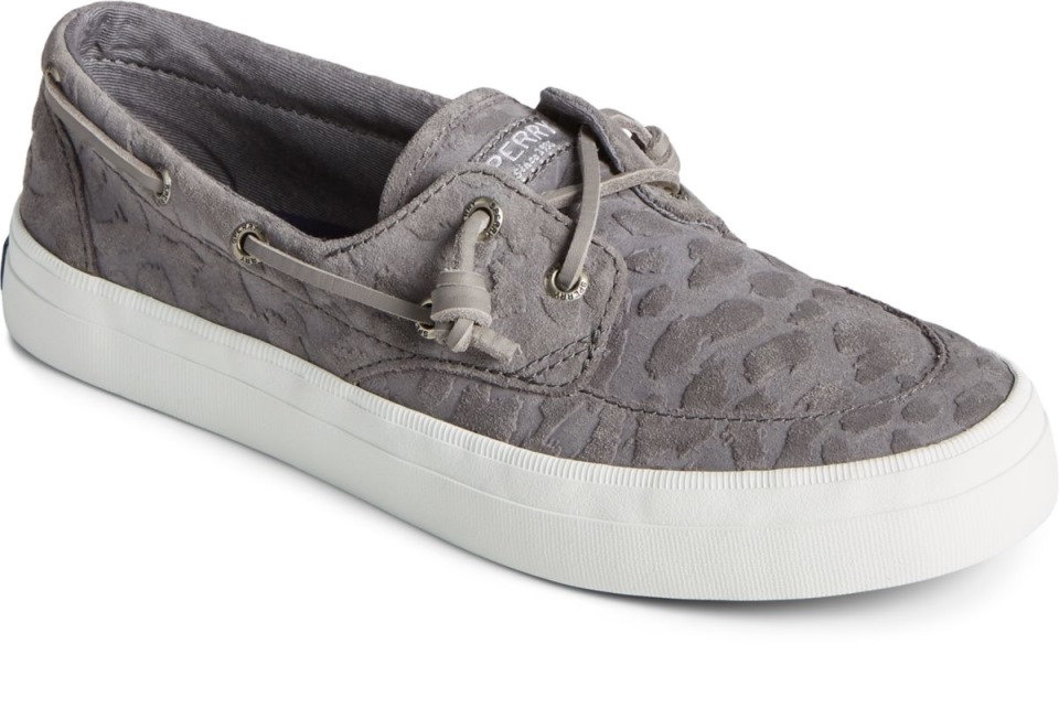 Zapatilla De Deporte Crest Boat Cheetah Suede Gris Sperry