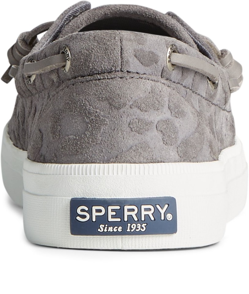 Zapatilla De Deporte Crest Boat Cheetah Suede Gris Sperry