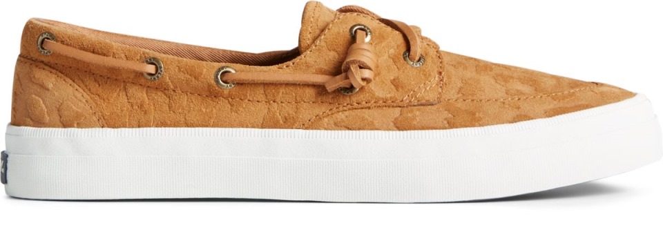 Crest Boat Cheetah Suede Sneaker Sperry Tan