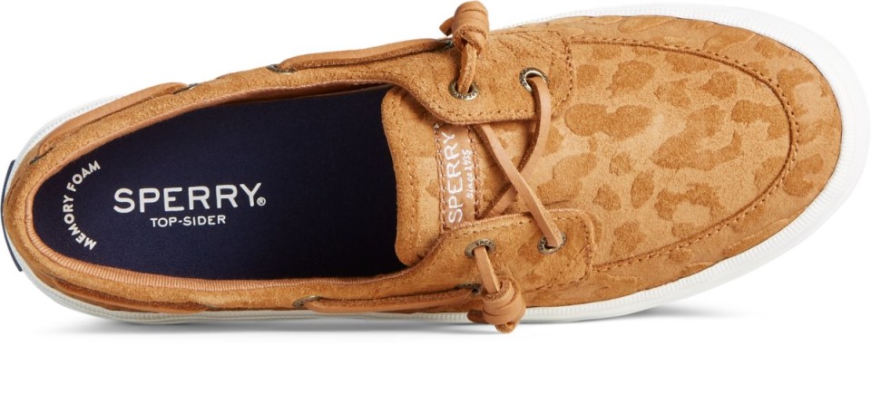 Crest Boat Cheetah Suede Sneaker Sperry Tan