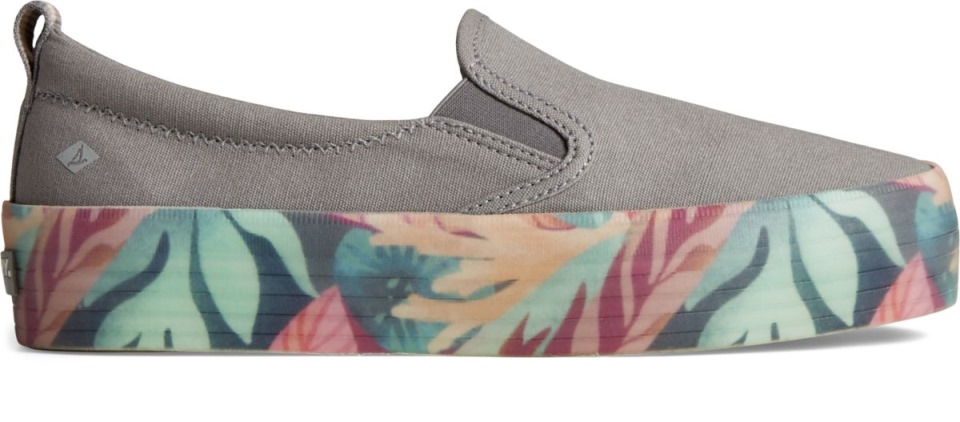 Zapatilla Con Plataforma Crest Twin Gore Floral Gris Sperry
