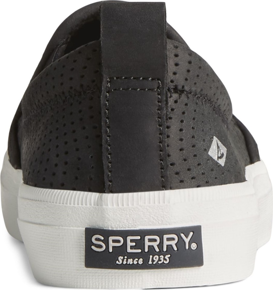 Sneaker Perforada Crest Twin Gore Leather Wave Sperry Negro
