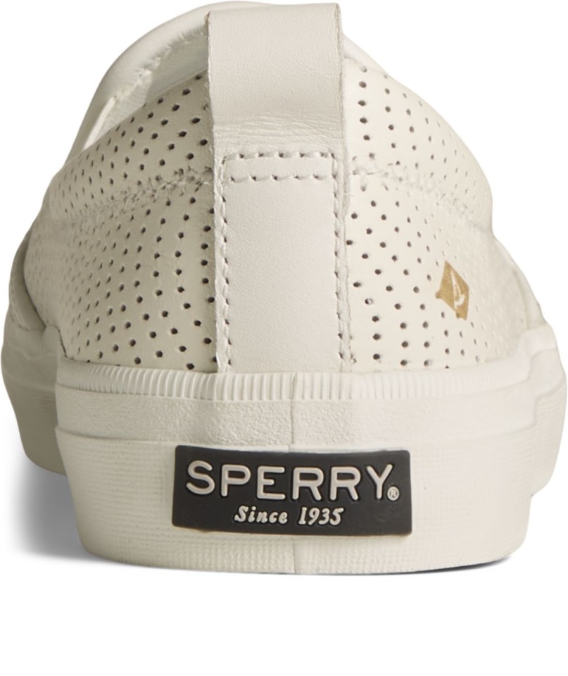 Sneaker Perforada Crest Twin Gore Leather Wave Blanco Sperry