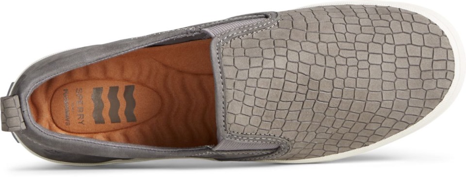 Crest Twin Gore Plushwave Piel De Serpiente Sin Cordones En Zapatillas Gris Sperry