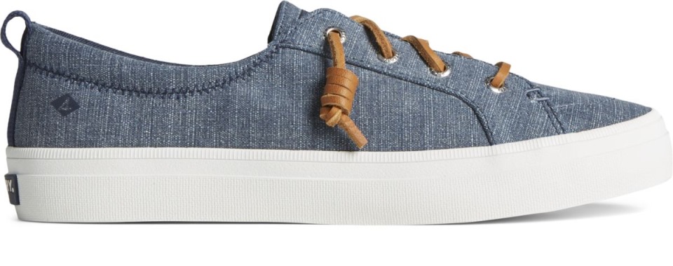 Zapatilla Con Rayas Textiles Crest Vibe Azul Marino Sperry