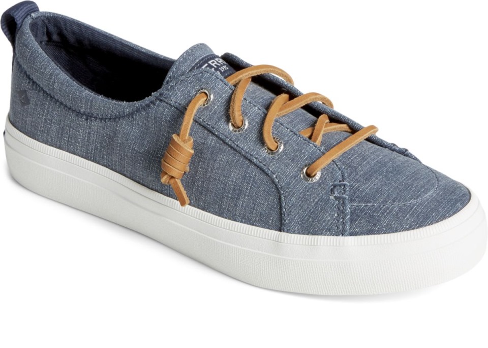 Zapatilla Con Rayas Textiles Crest Vibe Azul Marino Sperry