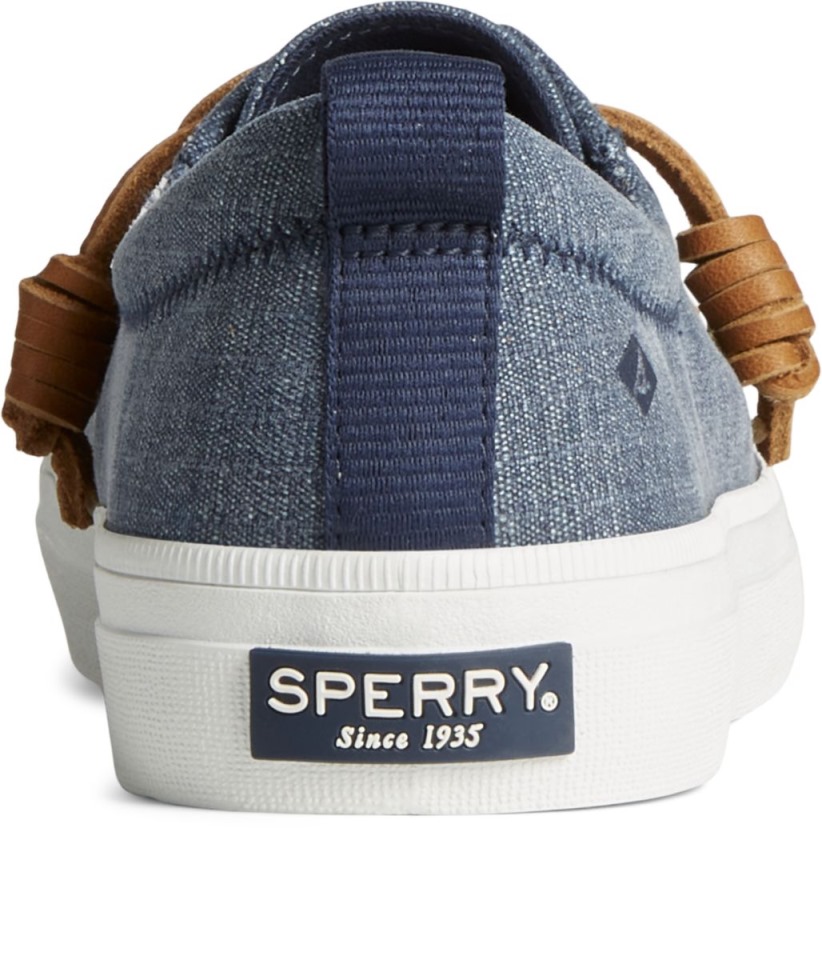 Zapatilla Con Rayas Textiles Crest Vibe Azul Marino Sperry