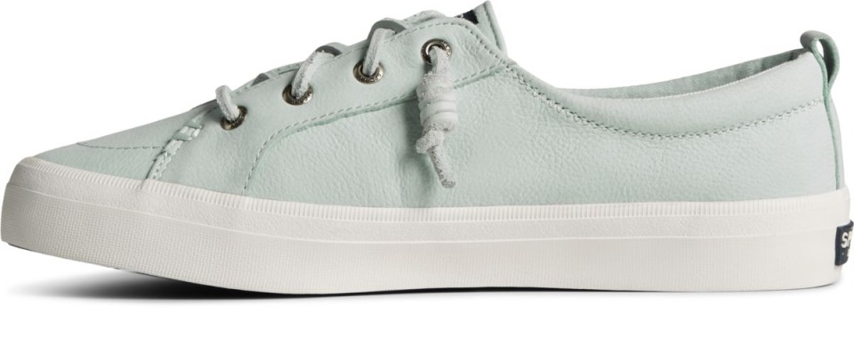 Zapatilla De Deporte Crest Vibe De Cuero Caído Vidrio Azul Sperry