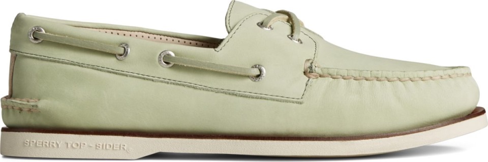 Copa De Oro Auténtico Original Náutico De 2 Ojales Con Cordones Cruzados Nobuk Verde Sperry