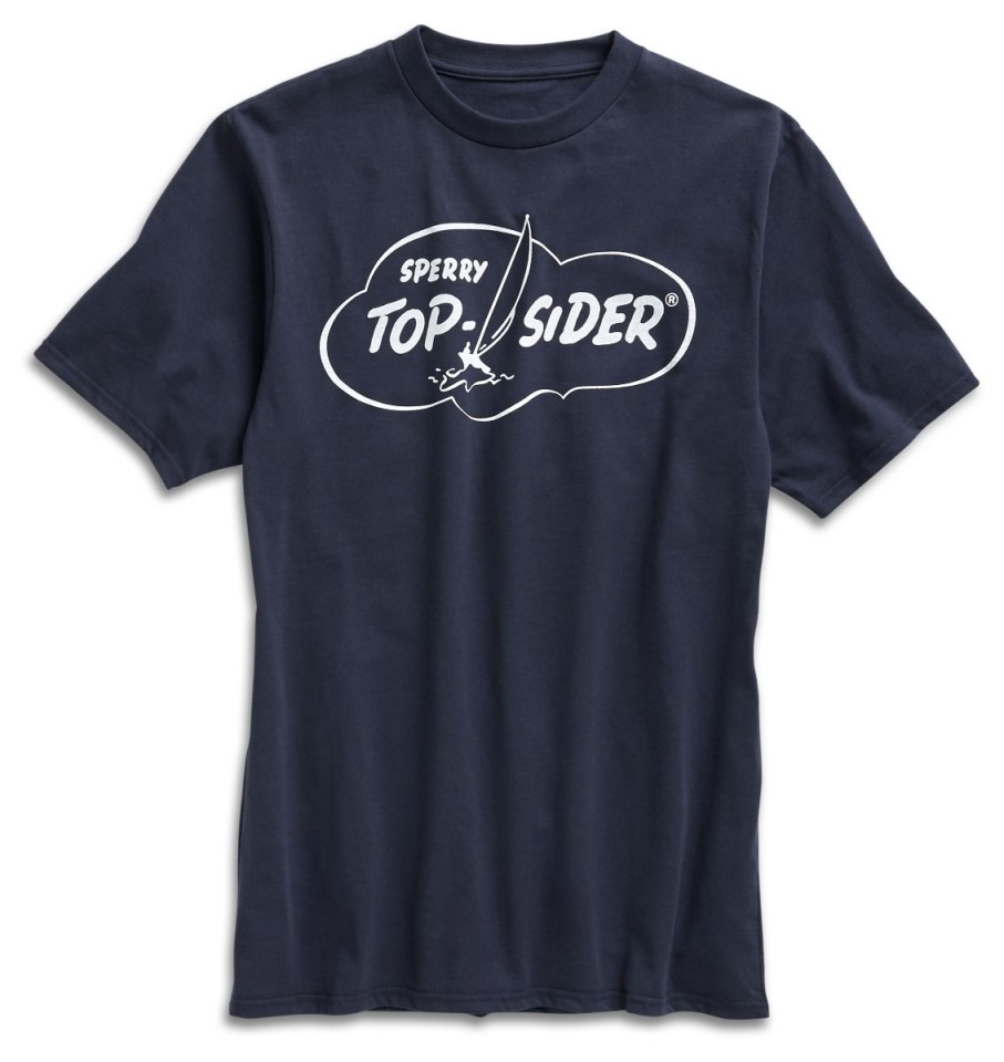 Camiseta De Algodón Cloud Made In Usa Azul Marino Sperry