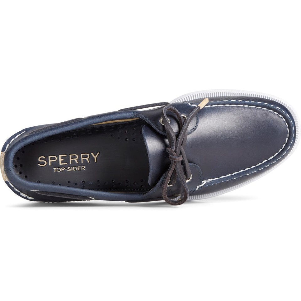 Auténtico Original 2-eye Pullup Sperry Azul Marino De Los Hombres