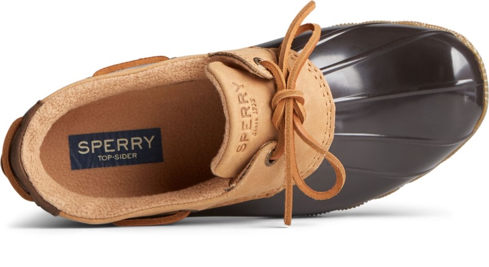 Bota De Agua Salada Con 1 Ojal De Piel De Pato Marrón Tostado Sperry