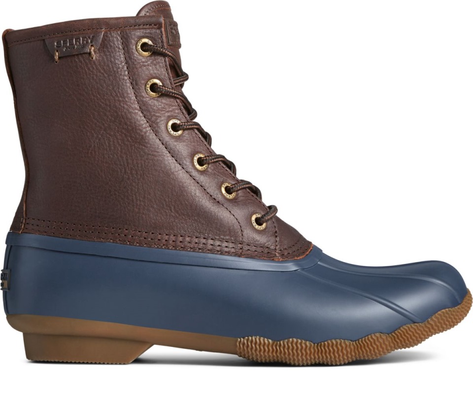 Bota De Pato De Agua Salada Marrón Sperry Azul Marino