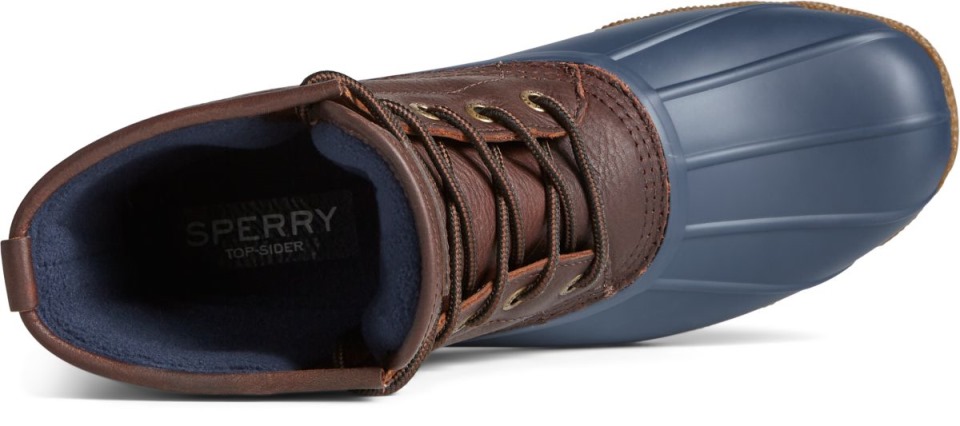 Bota De Pato De Agua Salada Marrón Sperry Azul Marino