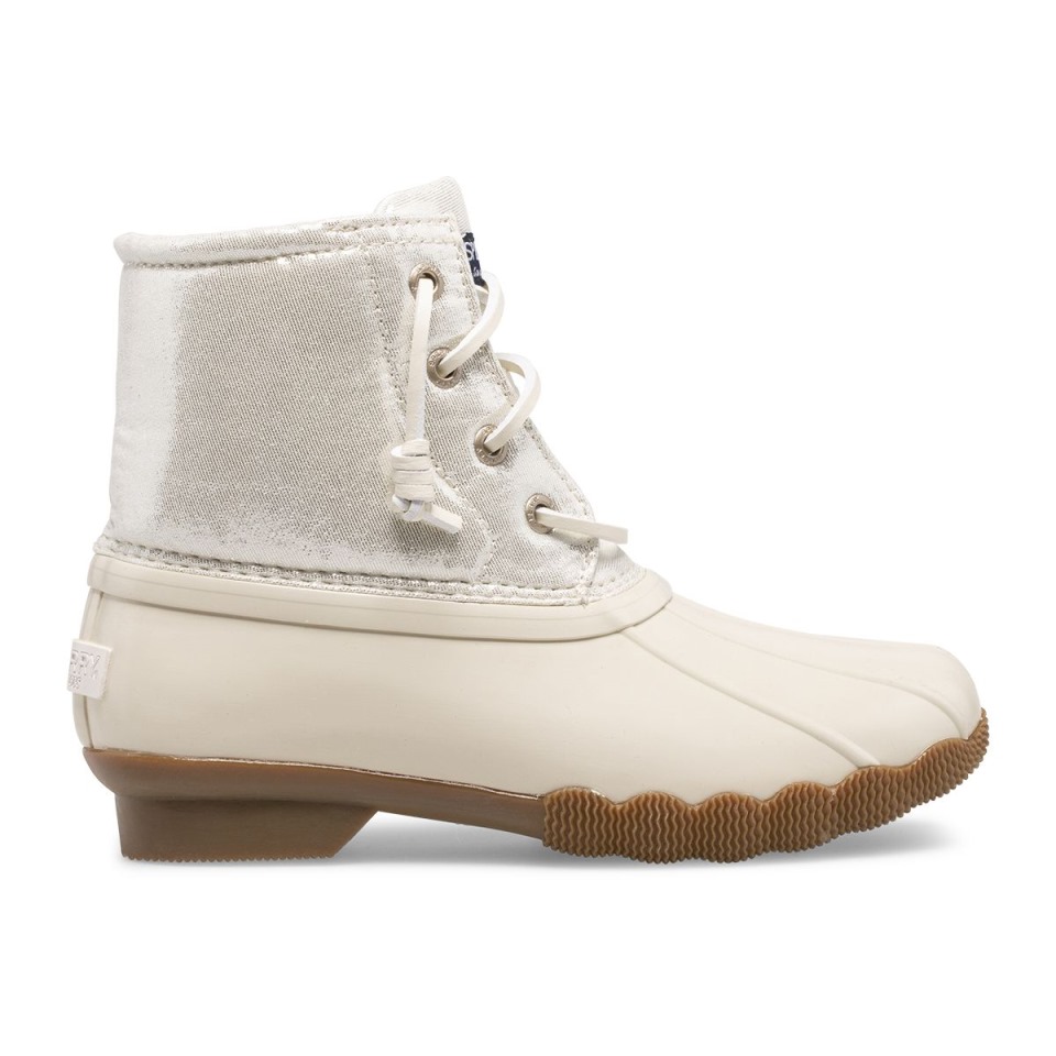 Bota De Agua Salada Metalizada Marfil Sperry