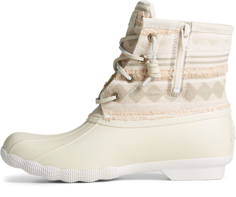 Bota De Pato Con Rayas Texturizadas De Agua Salada Marrón Sperry