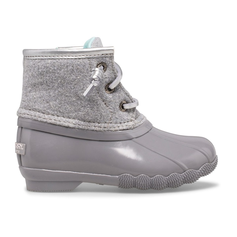 Bota De Pato De Lana De Agua Salada Gris Sperry