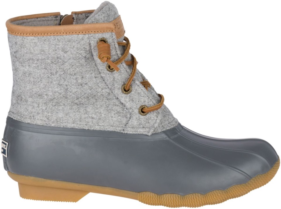 Bota De Pato En Relieve De Lana De Agua Salada Thinsulate Gris Sperry