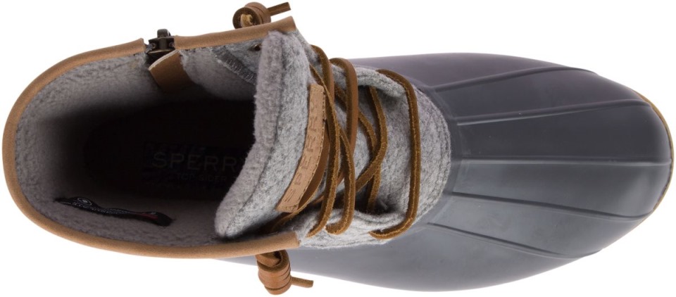 Bota De Pato En Relieve De Lana De Agua Salada Thinsulate Gris Sperry