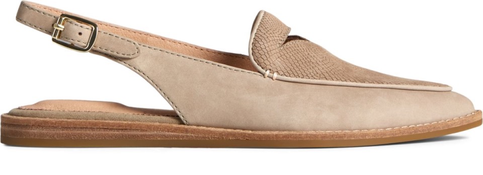 Zapato Destalonado De Piel Saybrook Taupe Sperry