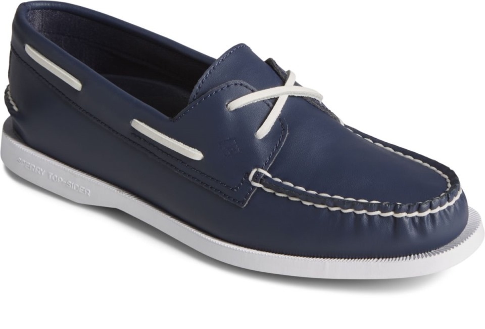 Náutico Con 2 Ojales Original Auténtico Reciclado En Azul Marino Sperry
