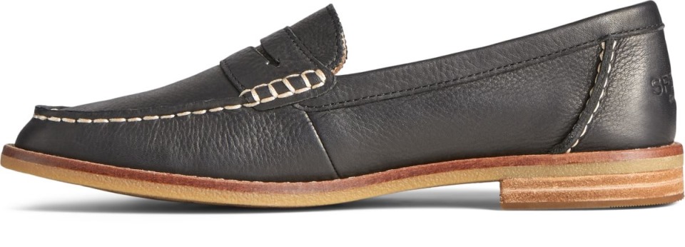 Mocasín Seaport Penny De Cuero Negro Sperry