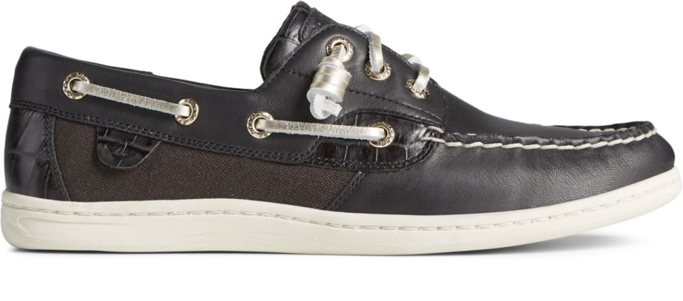 Náutico De Piel De Cocodrilo De Pez Cantor Negro Sperry