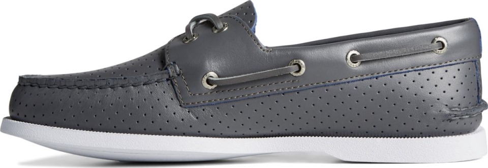 Náutico Perforado Con 2 Ojales Original Auténtico De Sperry Gris