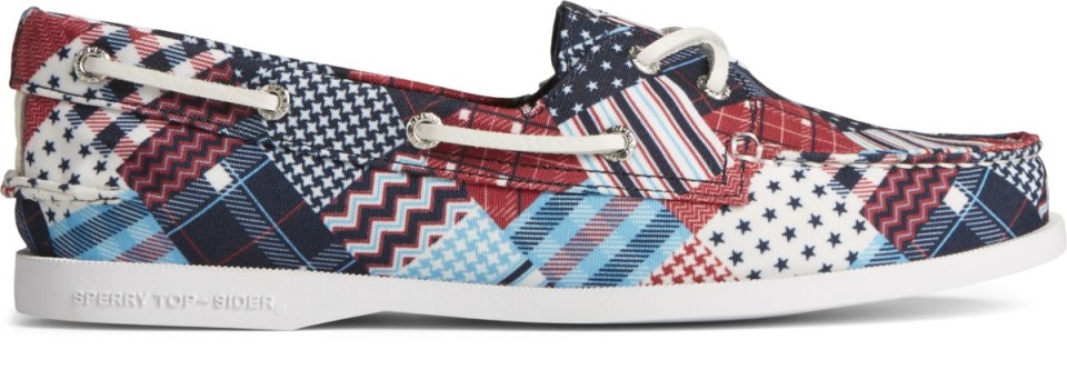Sperry Auténtico Original Americana Madras Náutico De 2 Ojales Multi